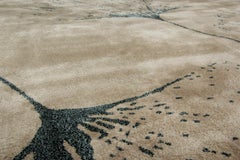 Macushi Circular Tufted Tencel Rug II in Sand with Tree Pattern