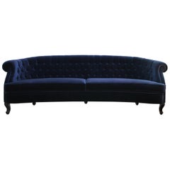 Maree Sofa in Cotton Velvet With Matte Lacquered Base
