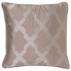 Brabbu Morocco Pillow in Pink Linen with Tile Pattern