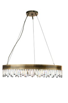 Naicca Suspension Light in Brushed Brass and Quartz by Brabbu
