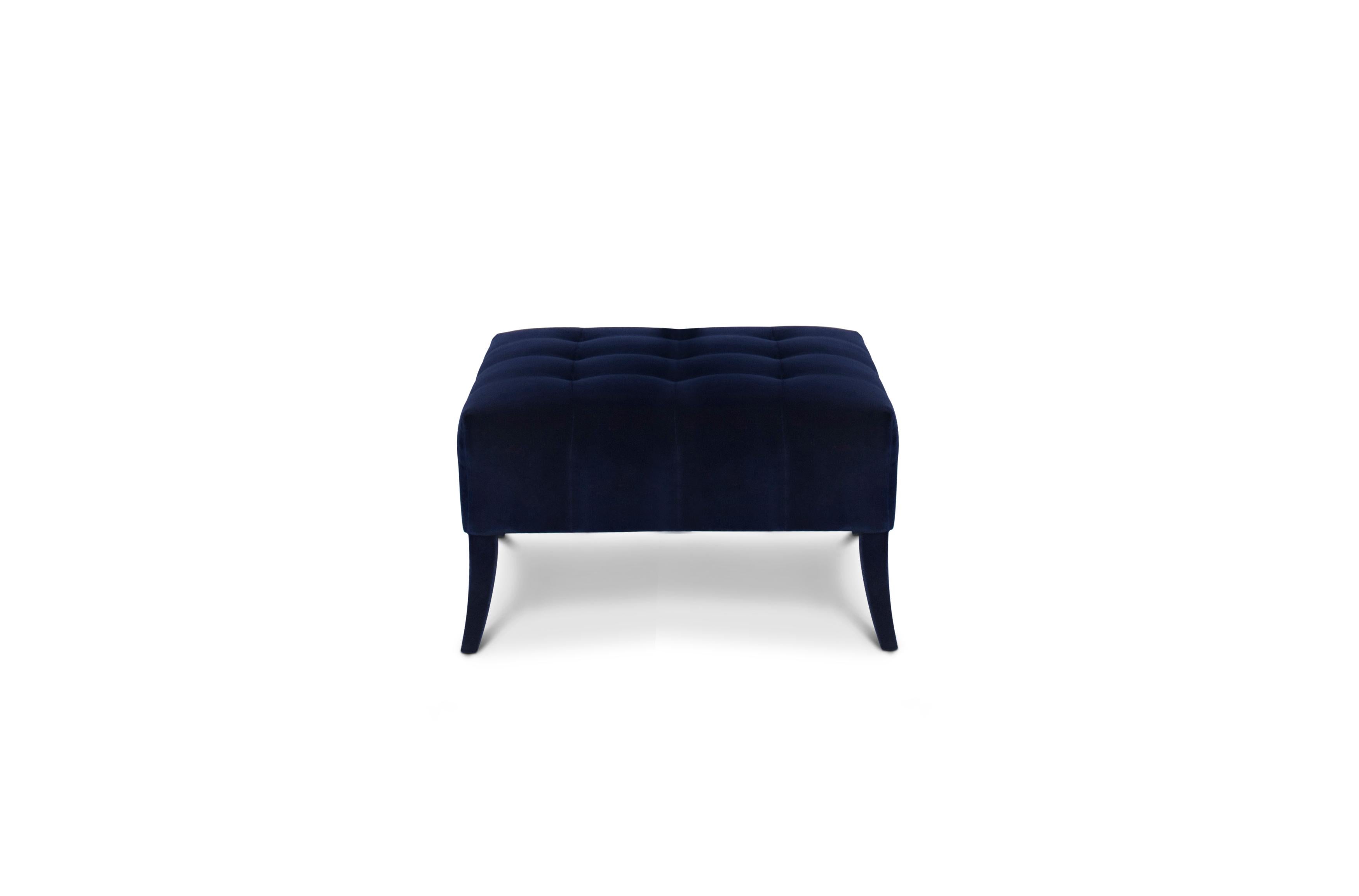 Guatemala was the stage of one of the most important discoveries in the 20th century - the Naj Tunich. Inspired by it is NAJ Ottoman, an upholstered ottoman in cotton vel-vet. This fabric ottoman is sure to make a statement.
Legs/Base: Glossy black