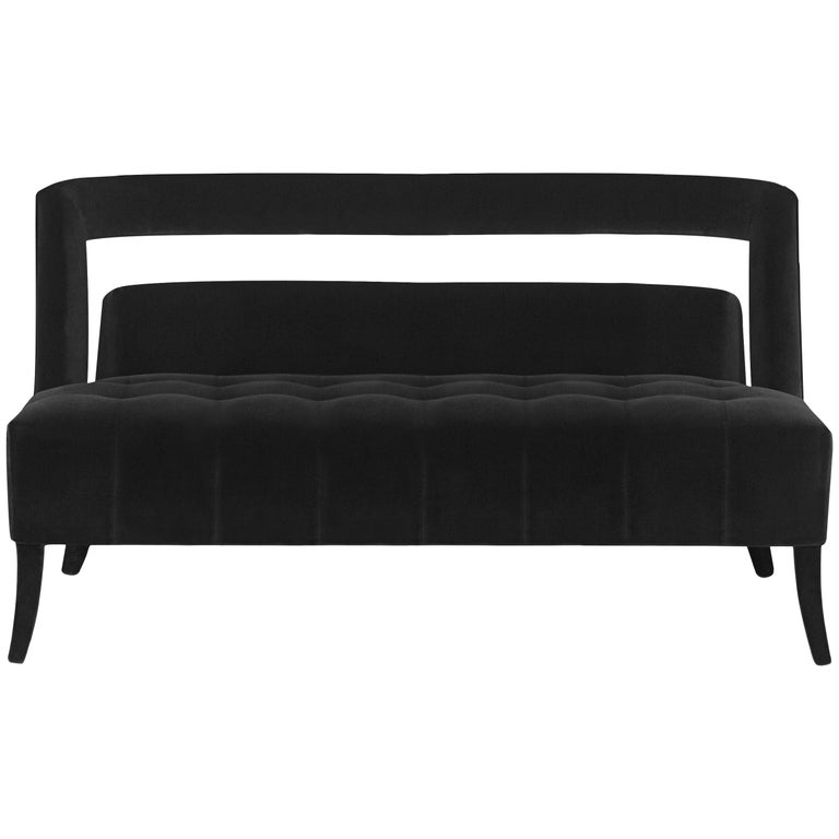Brabbu Naj Sofa and Loveseat in Black Cotton Velvet For Sale at 1stdibs
