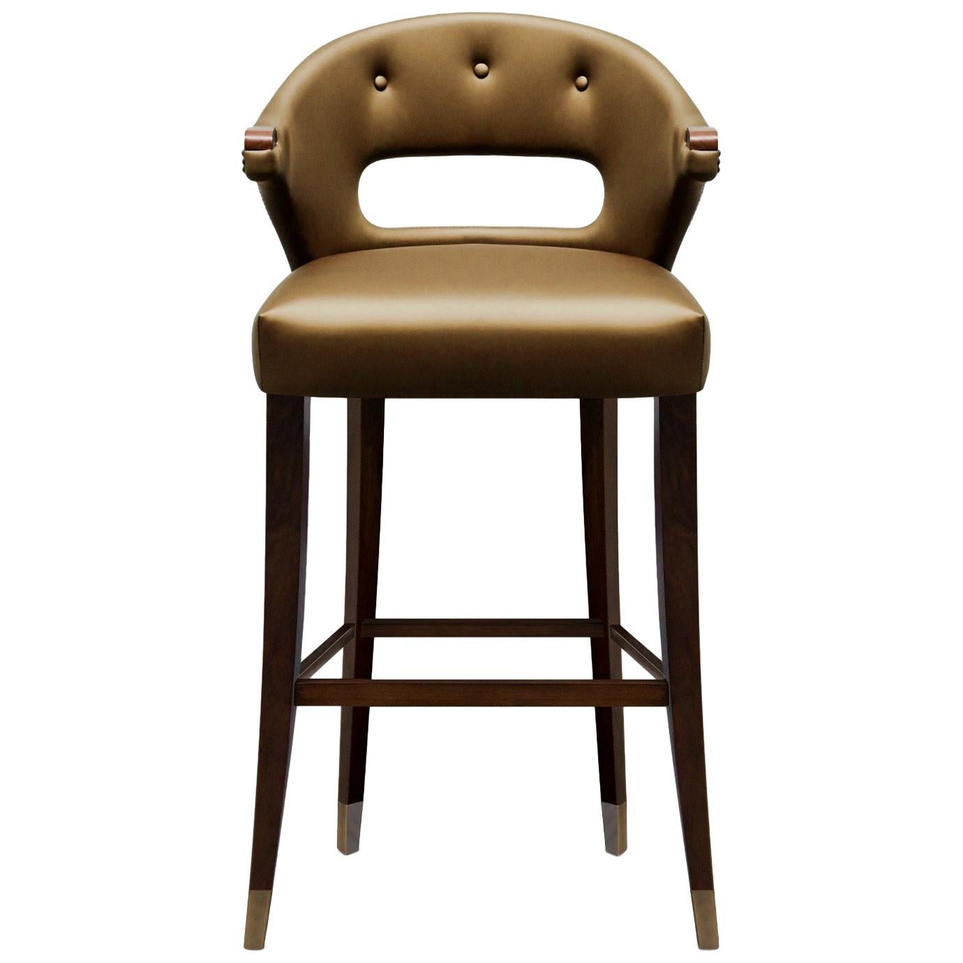 Nanook Counter Stool in Faux Leather And Bronze Renaissance Nails by Brabbu For Sale