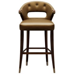 Nanook Counter Stool in Faux Leather And Bronze Renaissance Nails by Brabbu