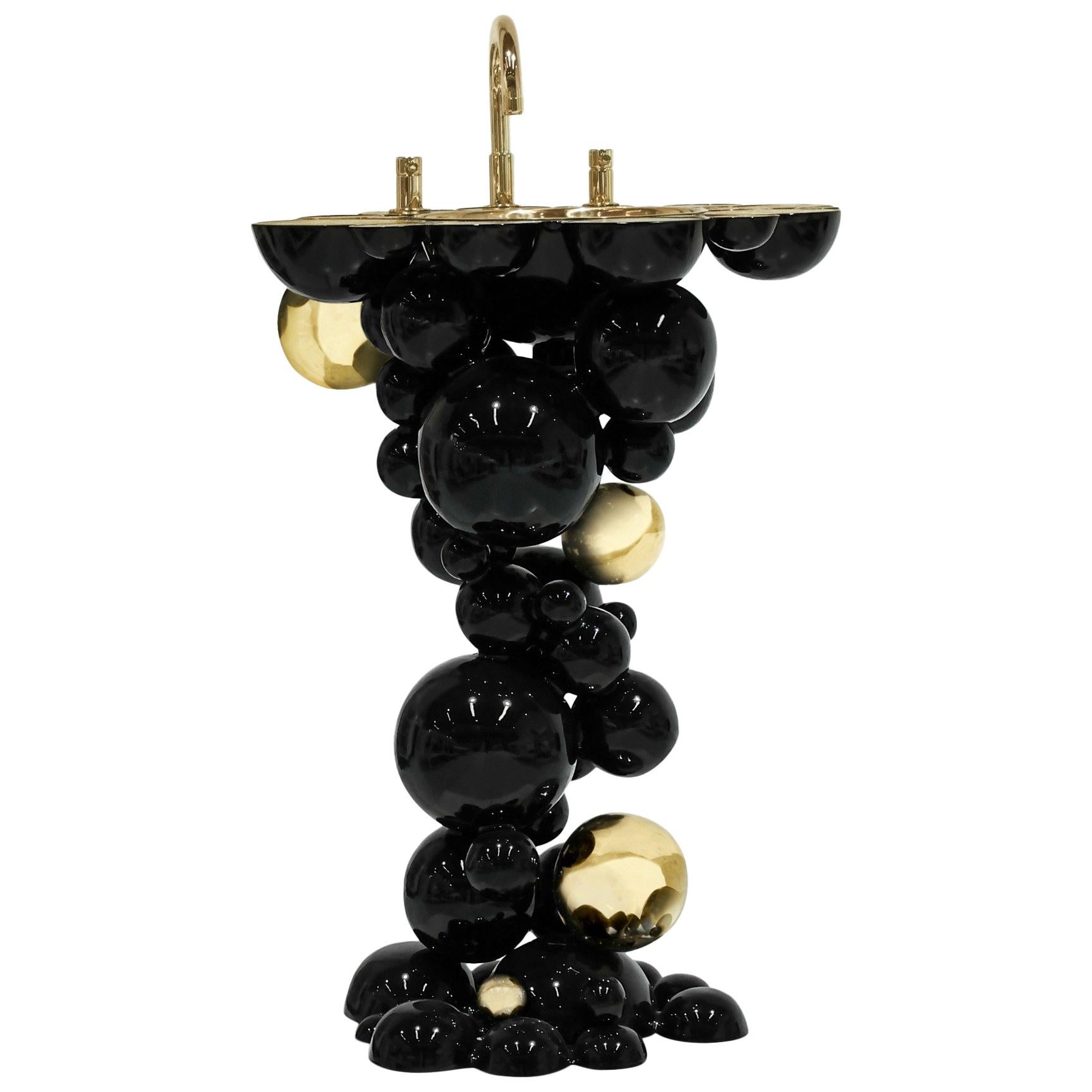 Contemporary Newton In Black Lacquer Freestanding By Maison Valentina