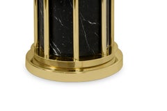 Niku Floor Lamp in Gold-Plated Brass with Black Marble Base
