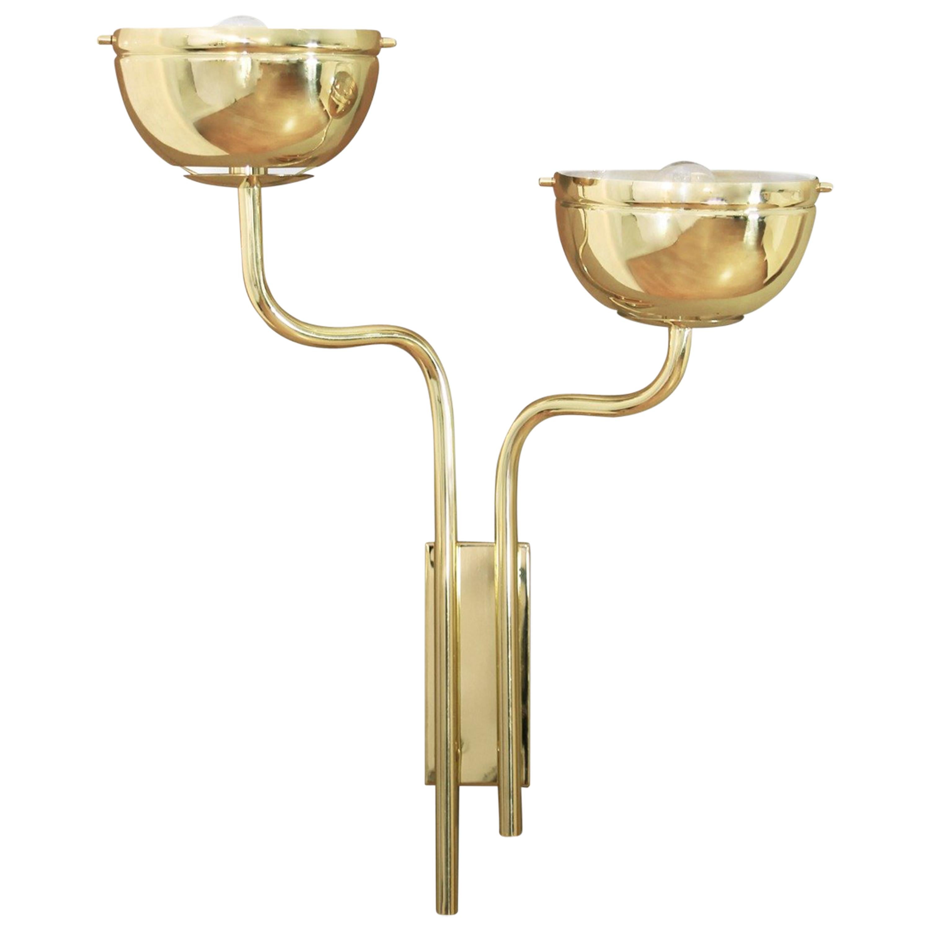 Niku Wall Light in Gold-Plated Brass For Sale