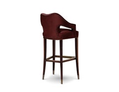 Nº 20 Bar Chair in Velvet with Brass Details by Brabbu