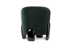 Noaki Stool in Velvet with Black Lacquer Base
