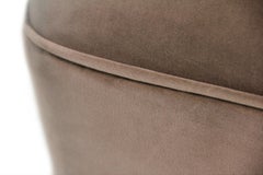 Oka Armchair in Cotton Velvet And Fully Upholstered Legs