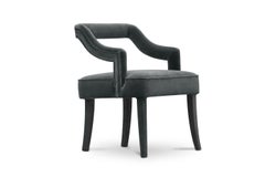 Modern Contemporary Oka Cotton Velvet Dining Chair by Brabbu
