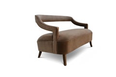 Oka Sofa and Loveseat in Cotton Velvet And Fully Upholstered Legs