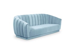 Oreas Sofa in Cotton Velvet and Fully Upholstered Legs
