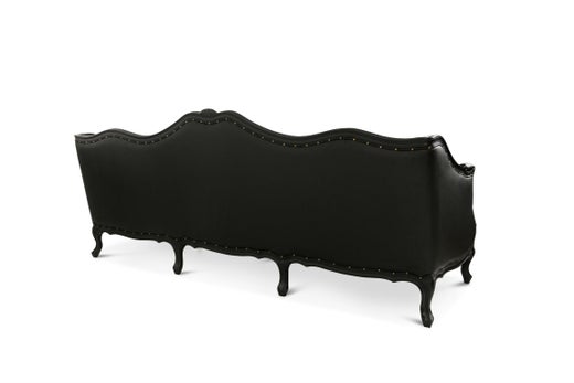 Ottawa Sofa In Faux Leather With Bronze Renaissance Nails For Sale