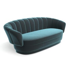 Powel Sofa in Cotton Velvet And Gold Polished Nails