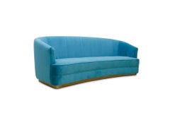 Saari Sofa in Cotton Velvet with Vintage Brass Base