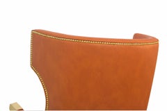 Sika Armchair in Faux Leather With Golden Polished Nails