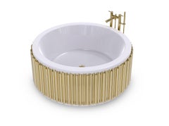 Symphony Bathtub in White with Gold Brass Details