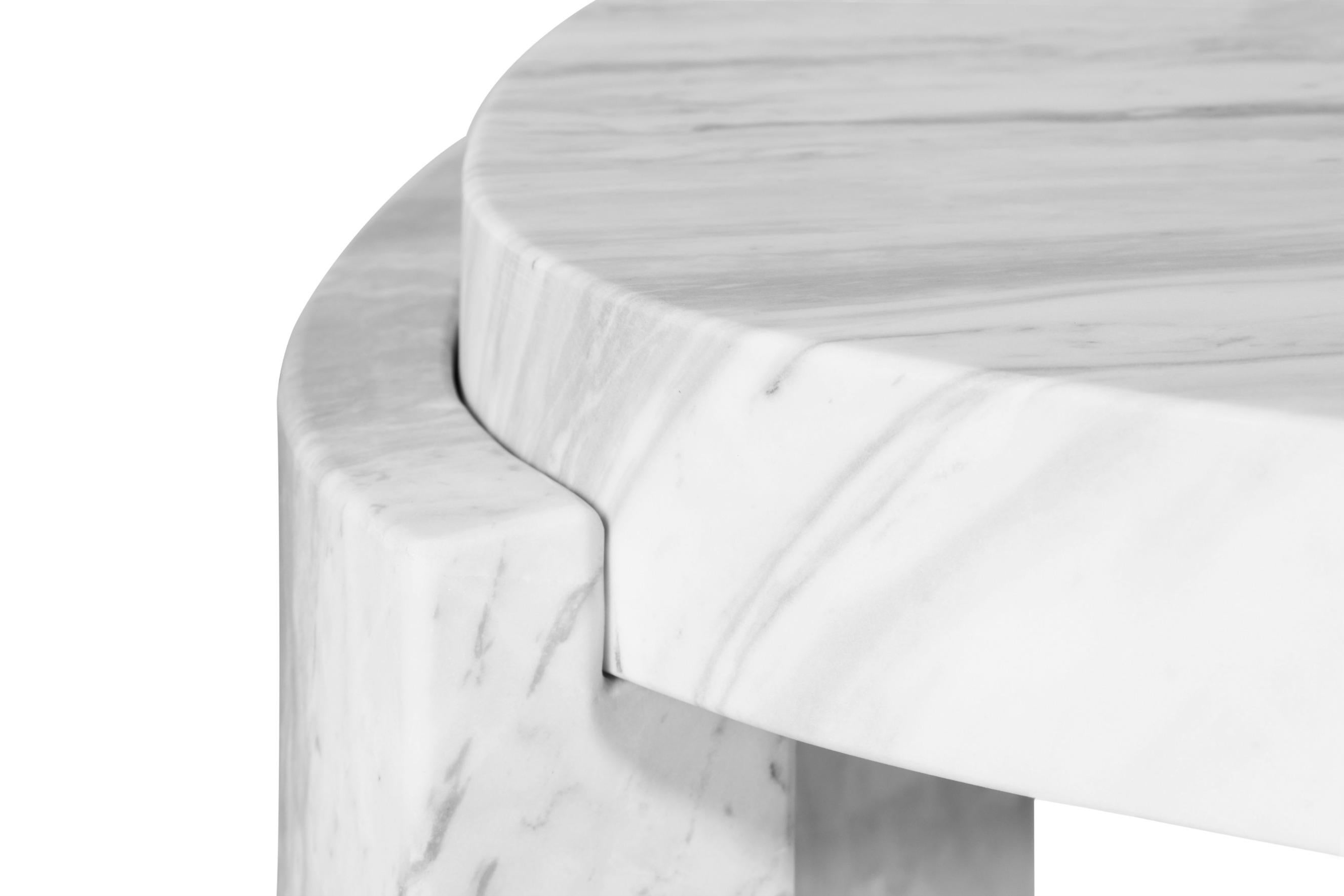 Portuguese Tacca Centre Table in White Carrara Marble For Sale