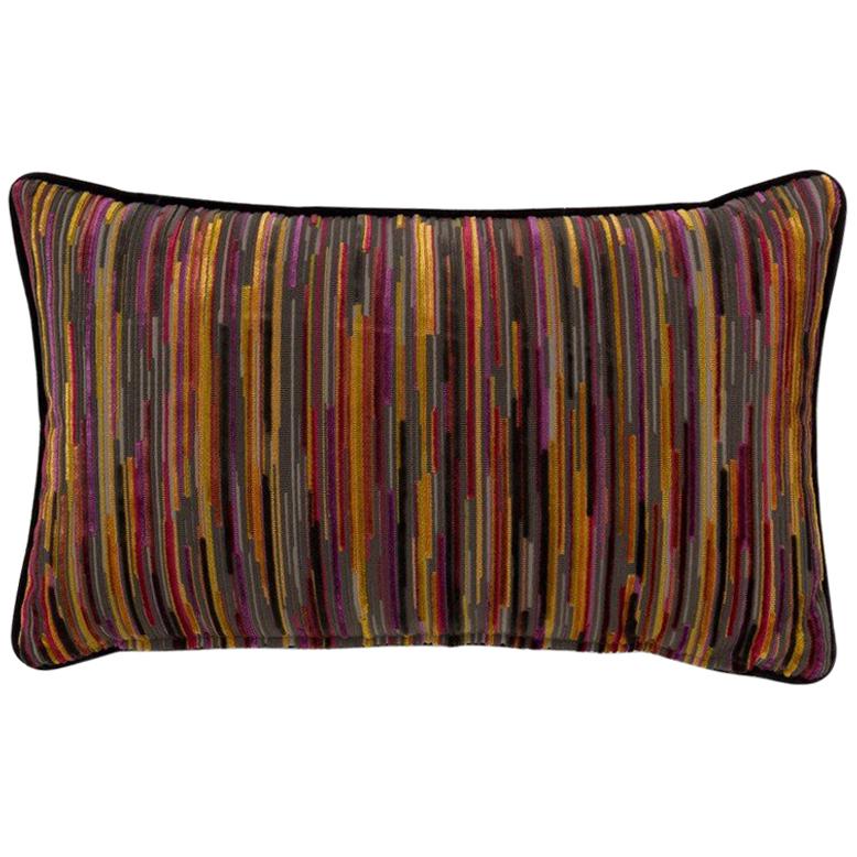 2 Brabbu Tapestry Pillow in Multicolored Twill For Sale