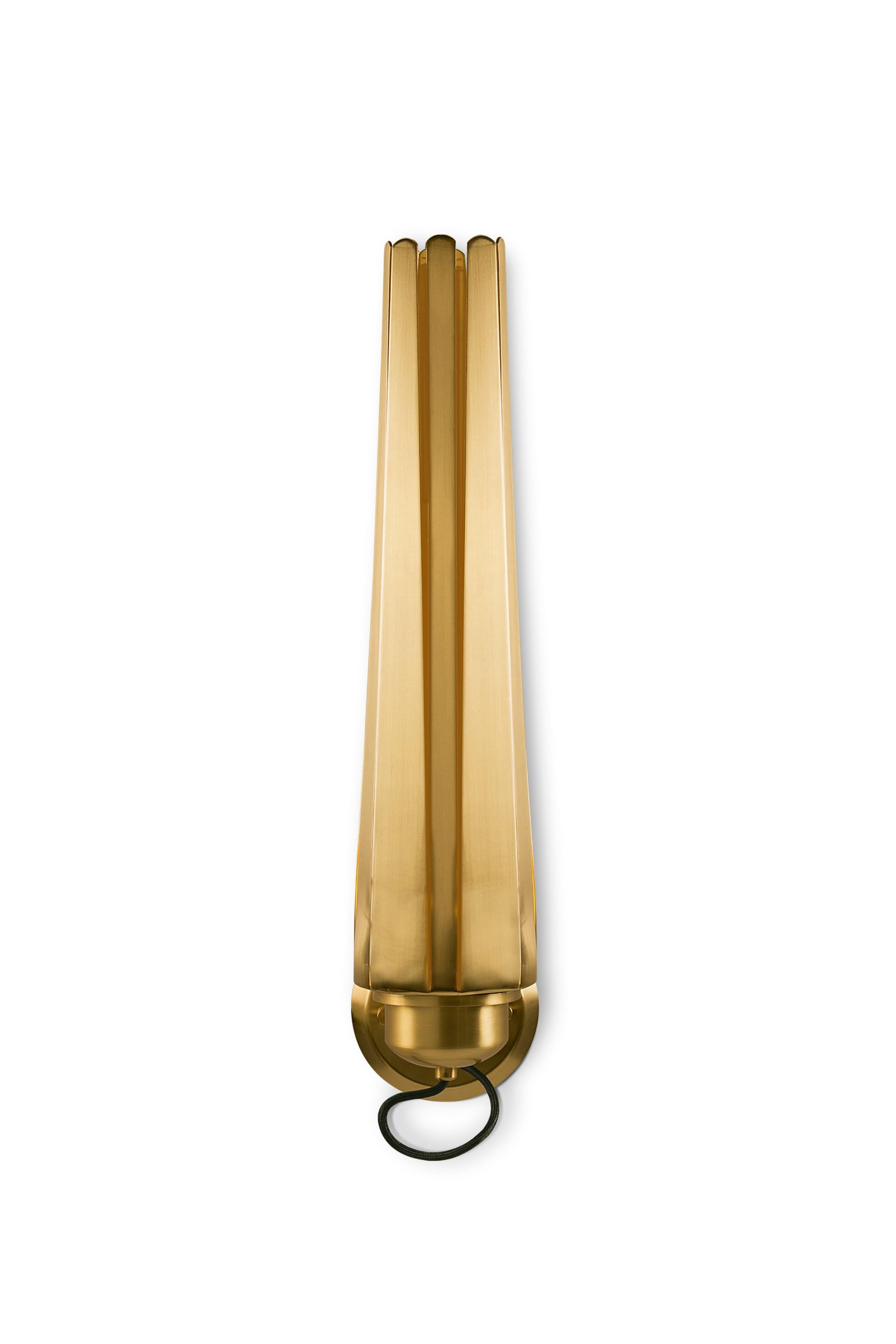 Valkie Sconce in Matte Brass by Brabbu In New Condition For Sale In New York, NY