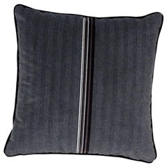 Brabbu Versicolor Pillow in Black Velvet with Stripe
