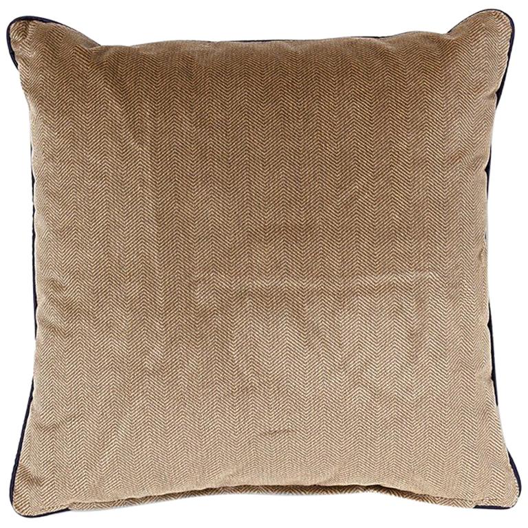 2 Brabbu Villutus Pillow in Tan and Brown Velvet For Sale