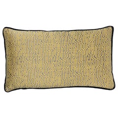 Brabbu Wachuma Pillow in Yellow Twill with Black Trim