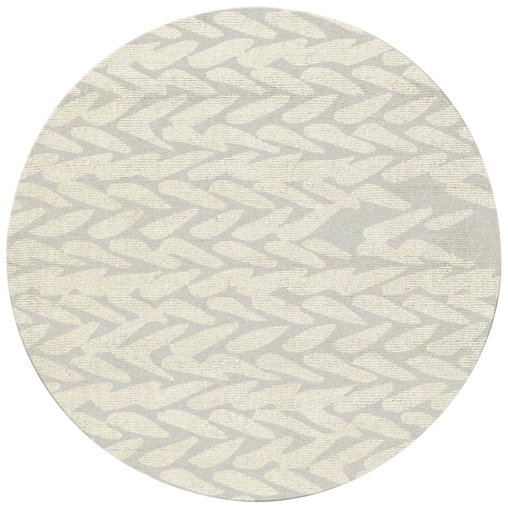 Wari Circular Tufted Tencel Rug II in Sand For Sale