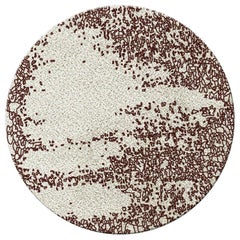 Yupik Circular Hand-Tufted Dyed Wool Rug ii in White 
Burgundy