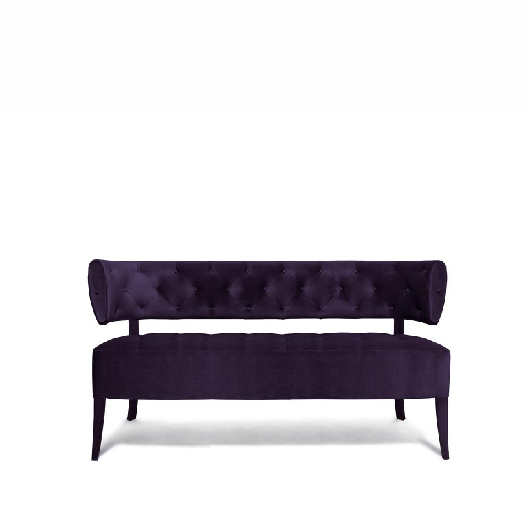 Zulu Sofa in Cotton Velvet and Fully Upholstered Legs For Sale at 1stDibs