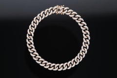 Bracciale a Catena Groumette con ct 3.53 di diamanti. Oro Giallo 18 Kt