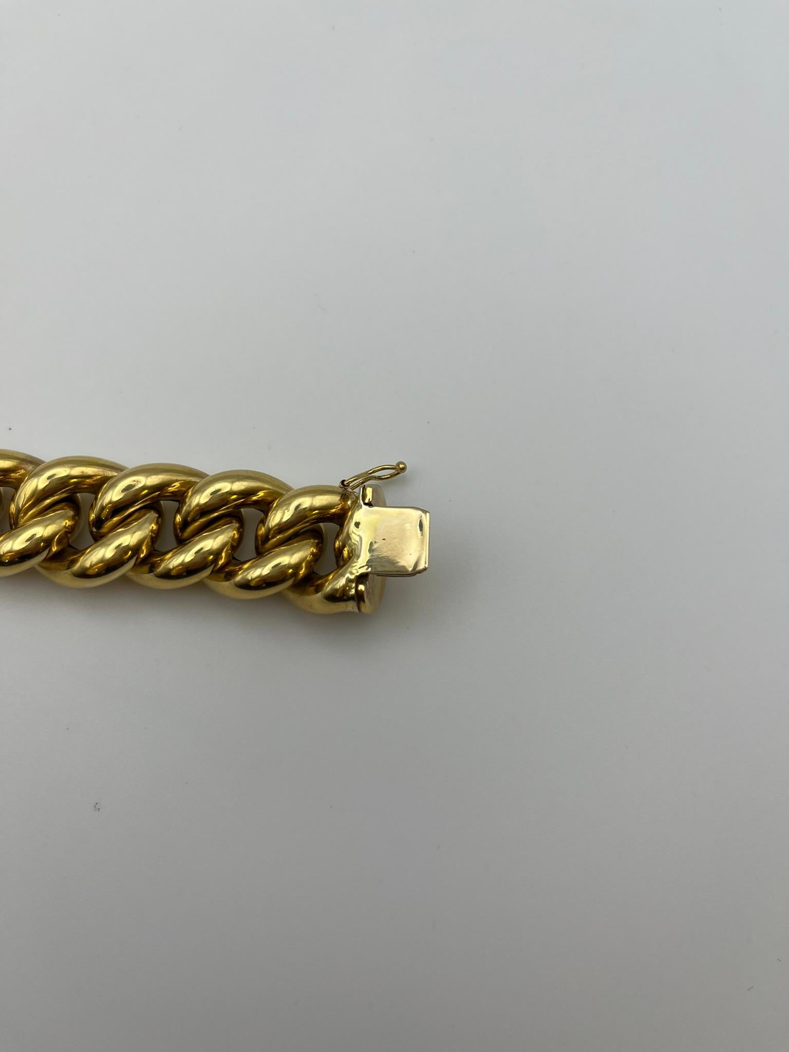 Pulsera artesanal Groummette de oro amarillo de 18 kt. en venta 4