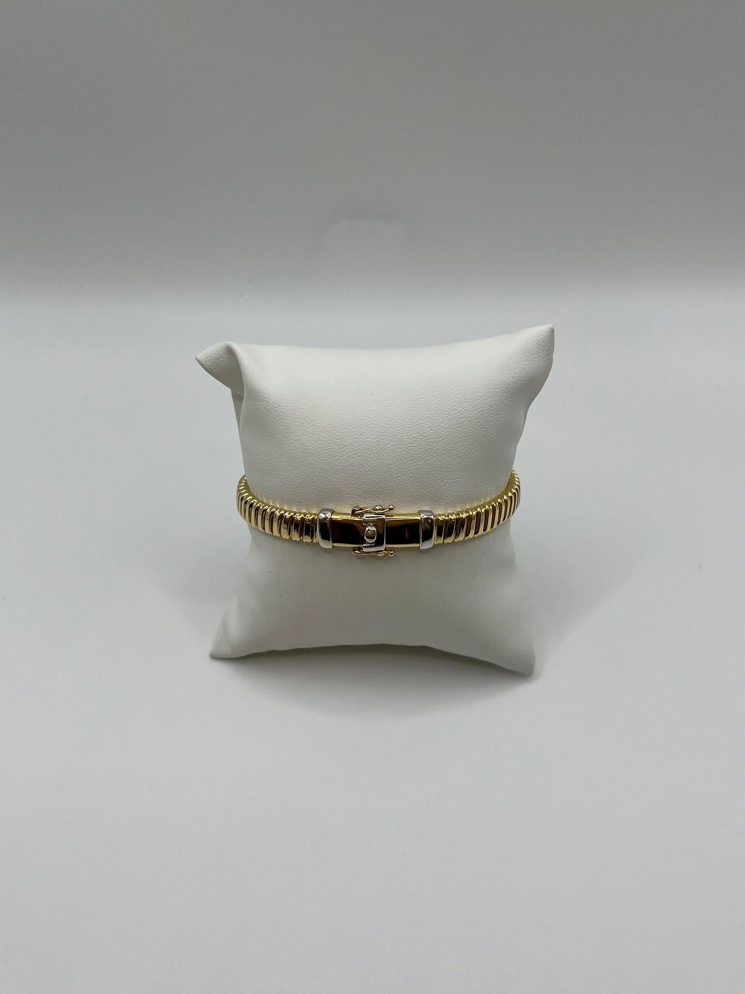 De las mujeres Pulsera Tubogas de oro amarillo y blanco de 18 quilates con diamantes en venta