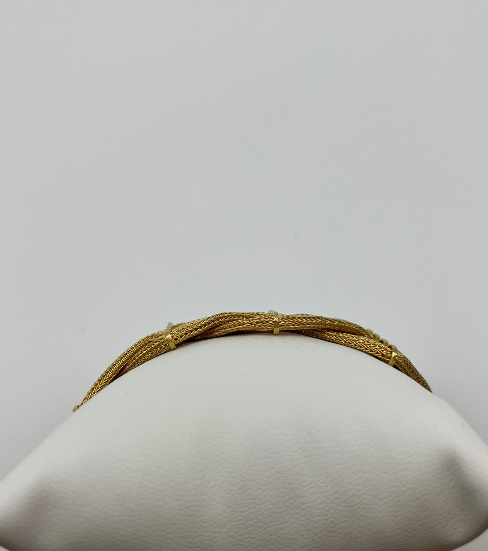 Bracelet vintage en or jaune 18 carats tressé Unisexe en vente