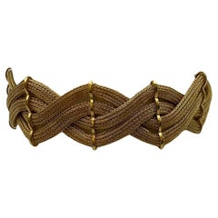 Bracelet vintage en or jaune 18 carats tressé