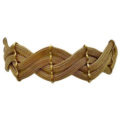 Vintage 18 kt. yellow gold handcrafted bracelet braided