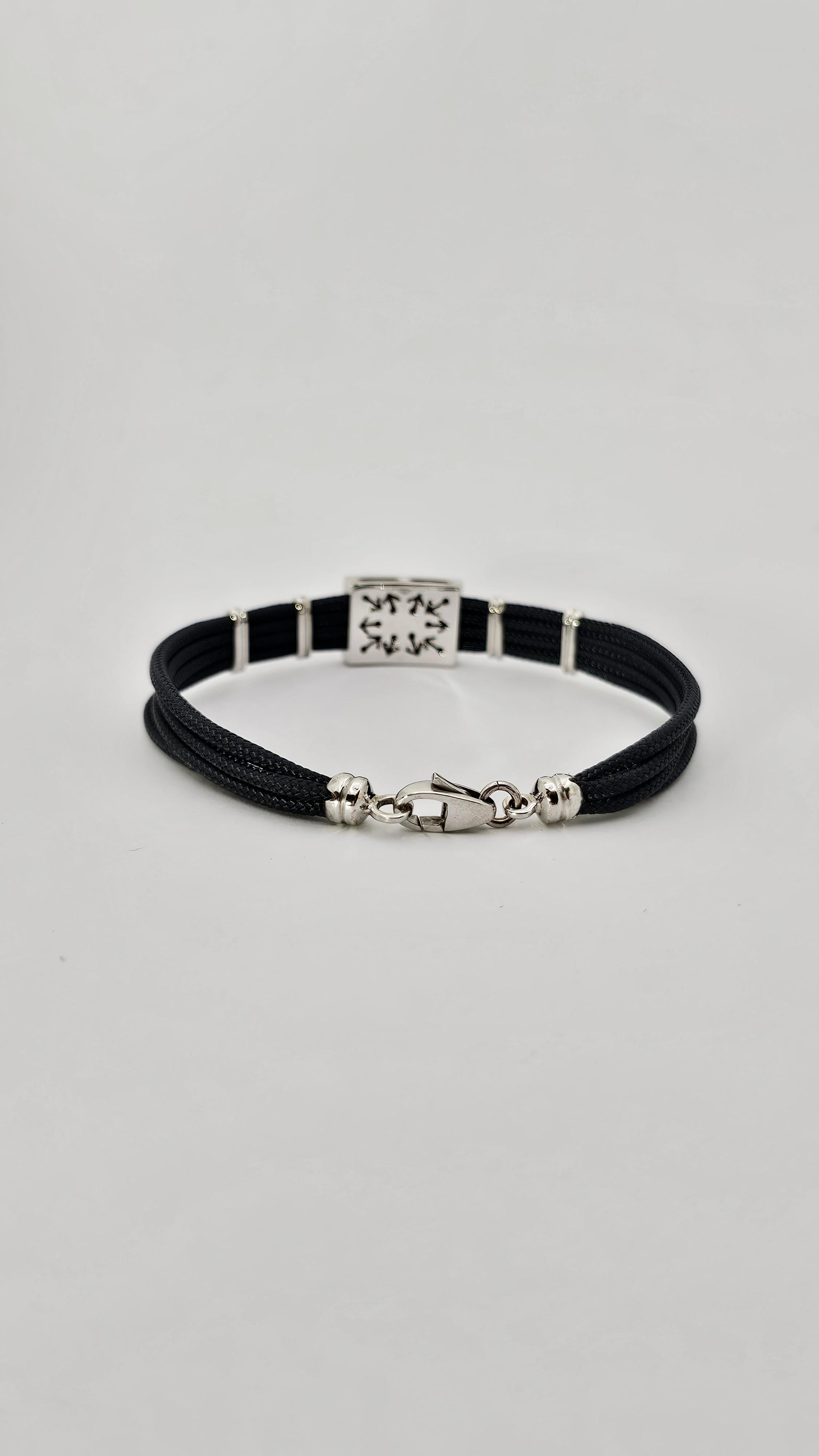 Pulsera Bandera Náutica en Oro de 18 Kt Zafiros y Diamantes Contemporáneo en venta