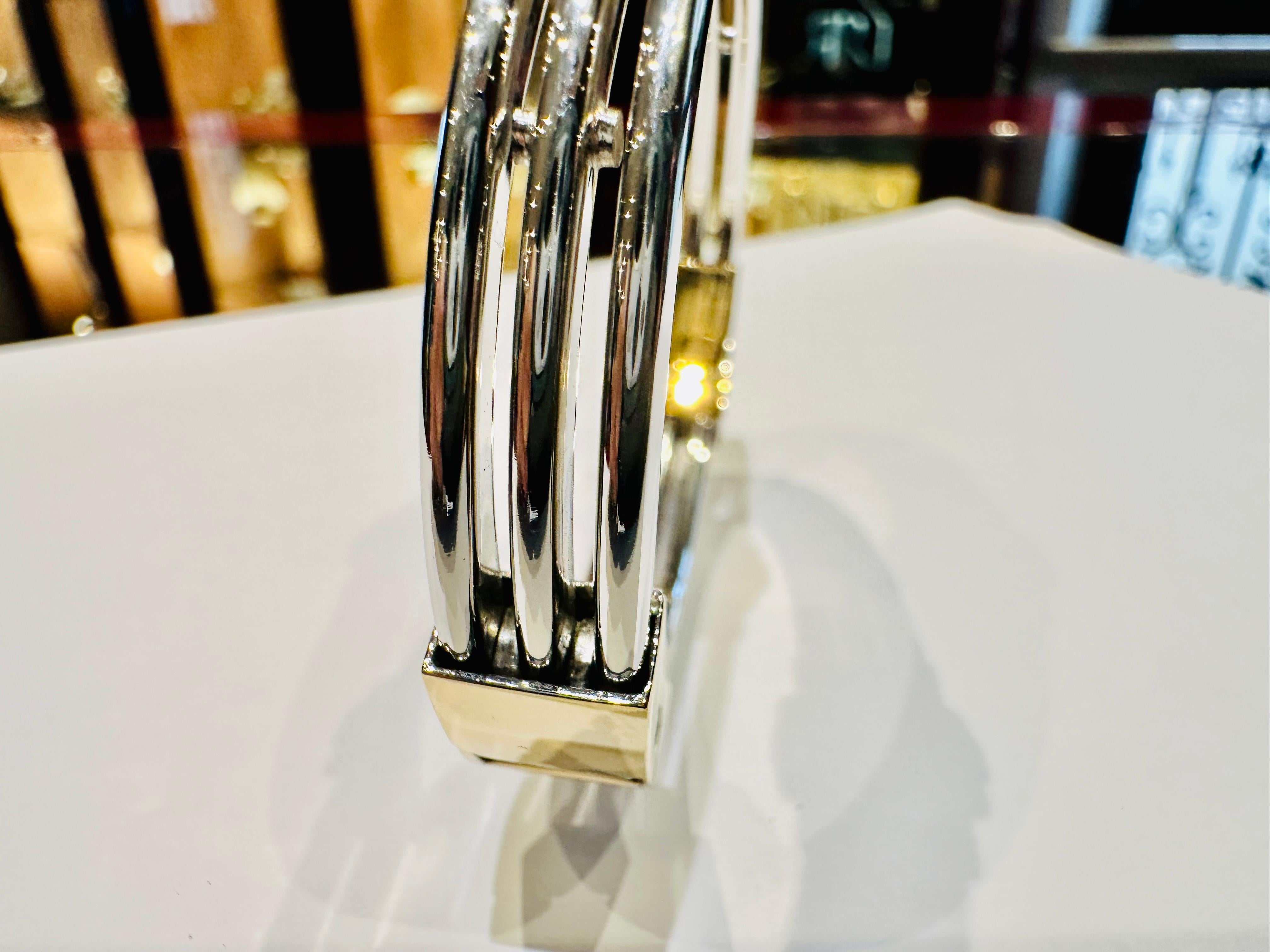 Baraka Bracelet in 18 kt White and Yellow Gold: Elegance Made in Italy For Sale 2