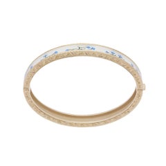Bracciale Bloom Fiordaliso in 18 Karat Yellow Gold and Hand Painted Enamel