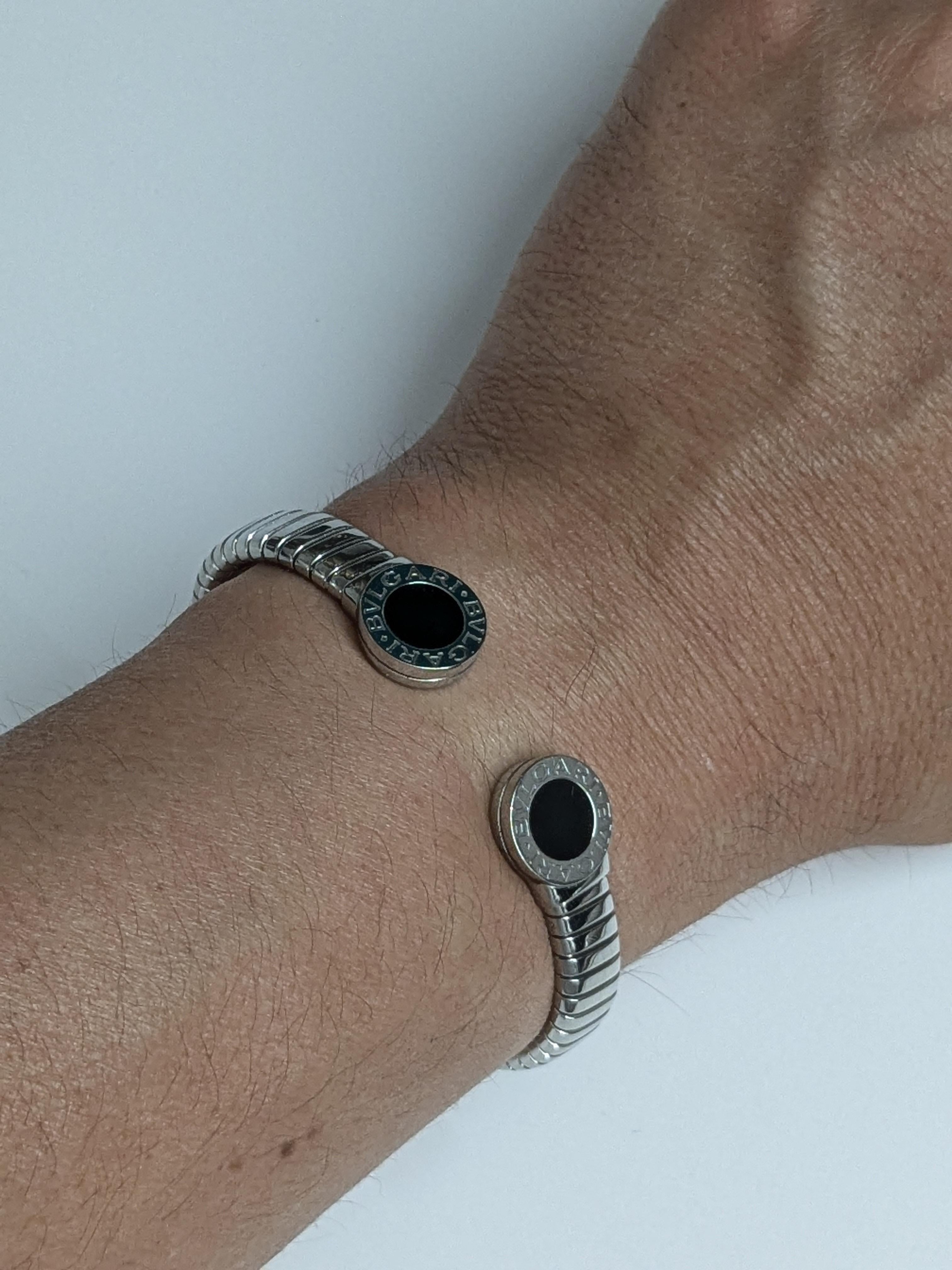 Bulgari steel and onyx bracelet - Tubogas model 1