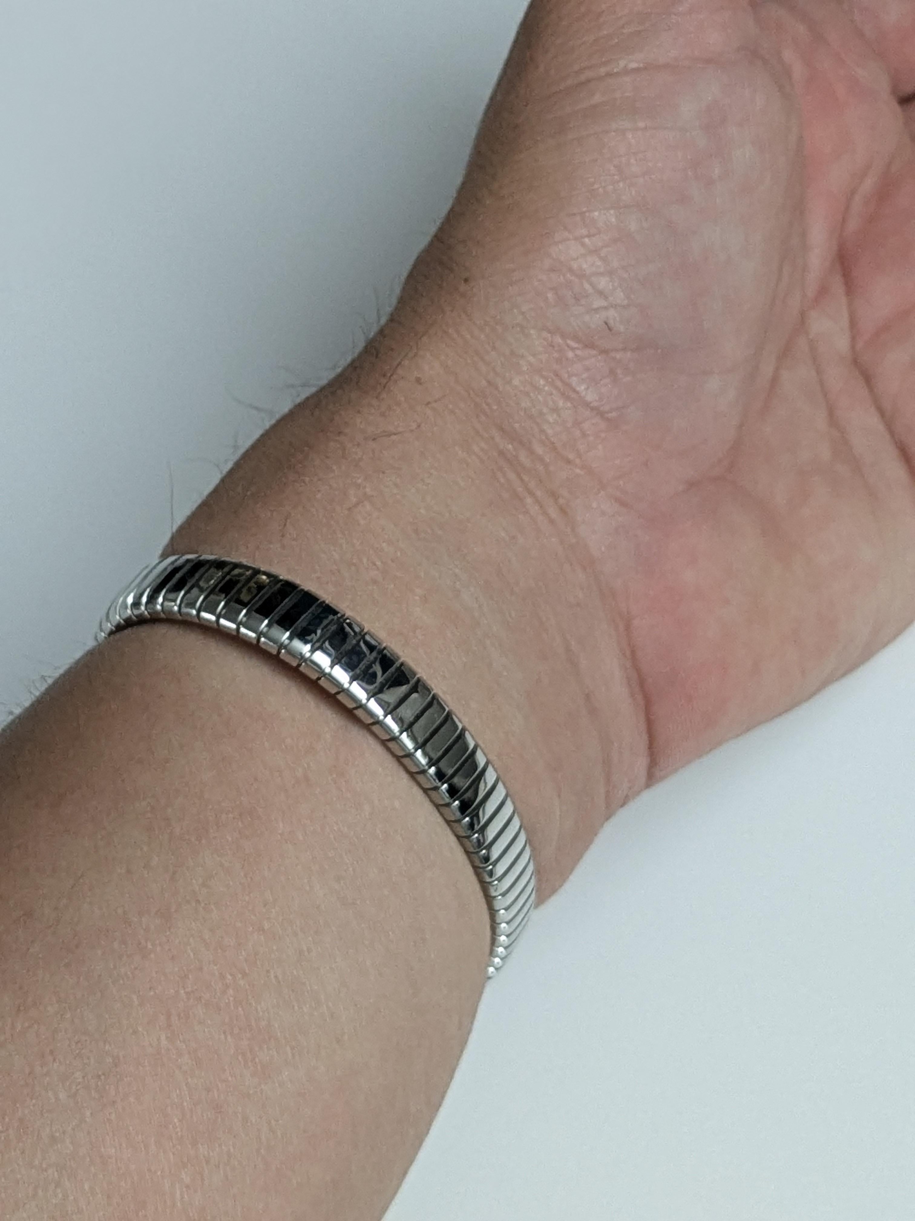 Bulgari steel and onyx bracelet - Tubogas model 2