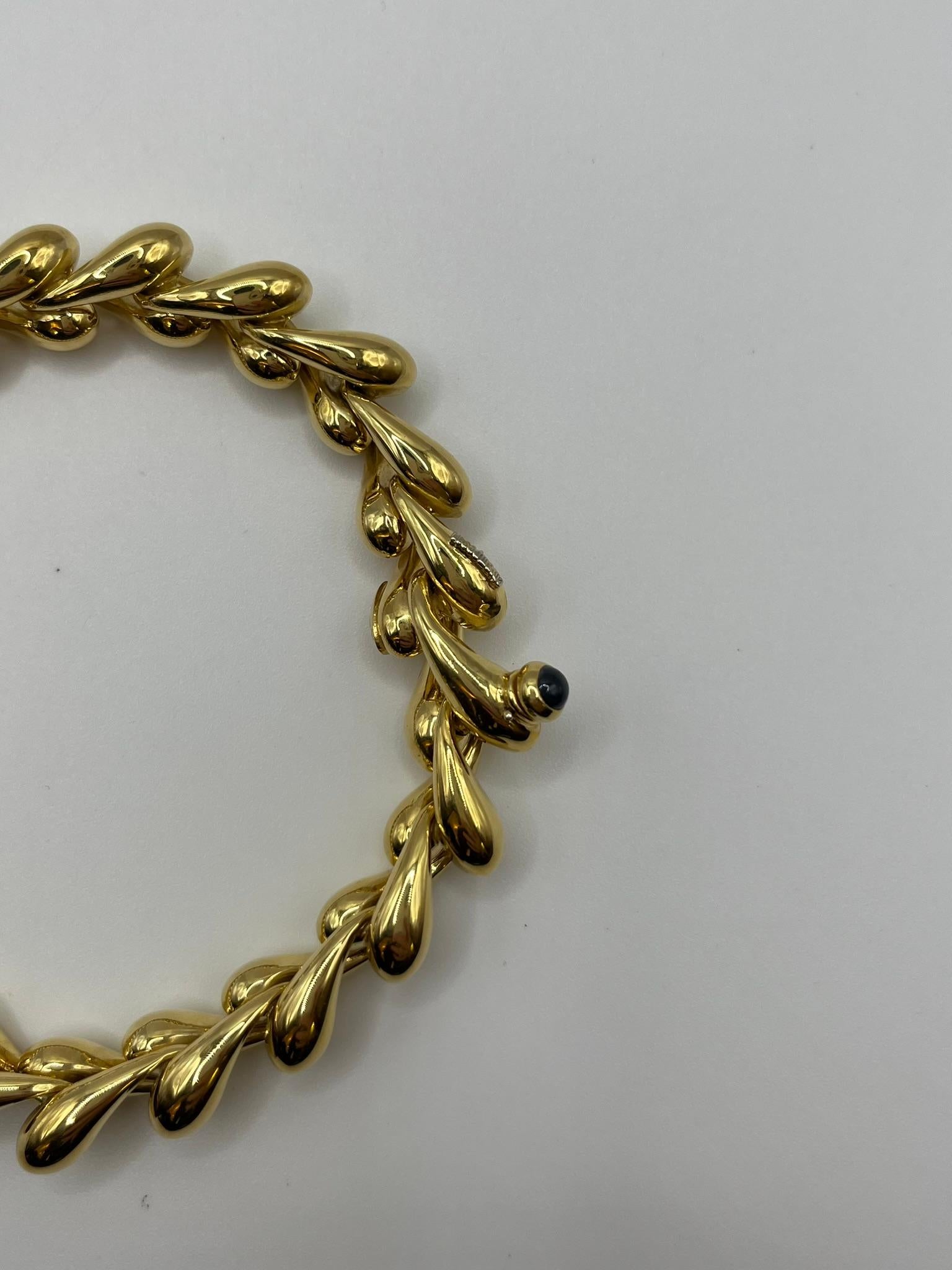Bracciale Chiampesan in oro giallo 18 kt. con zaffiro cabochon - Edizione limita en Nuevo estado para la venta en Abano Terme, IT