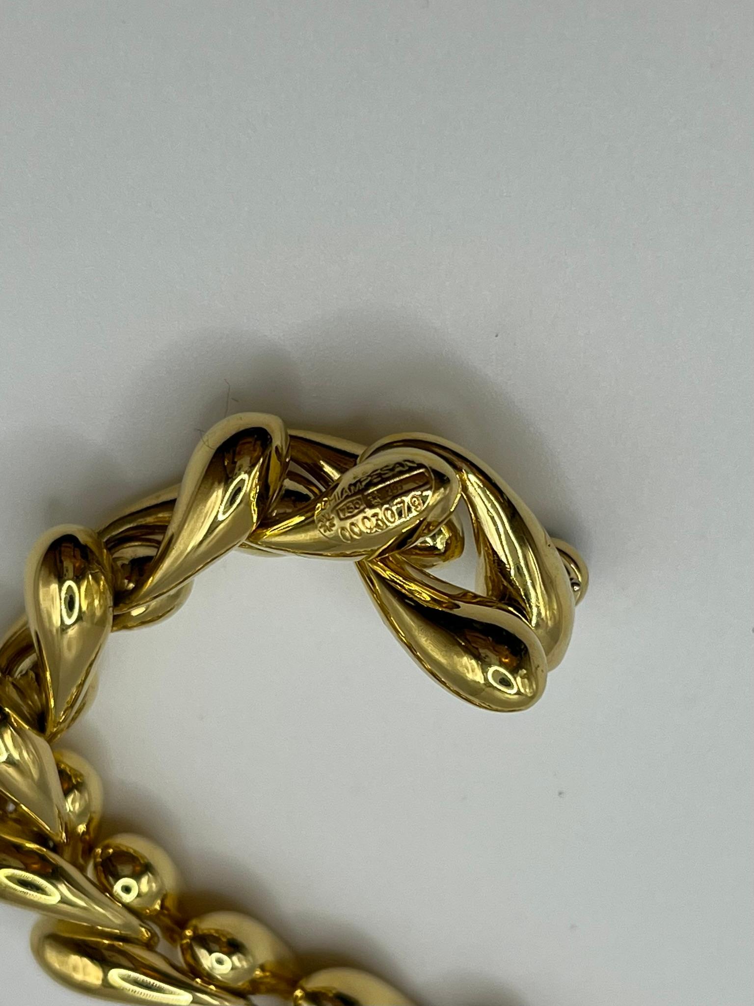 Femenino o masculino Bracciale Chiampesan in oro giallo 18 kt. con zaffiro cabochon - Edizione limita en venta