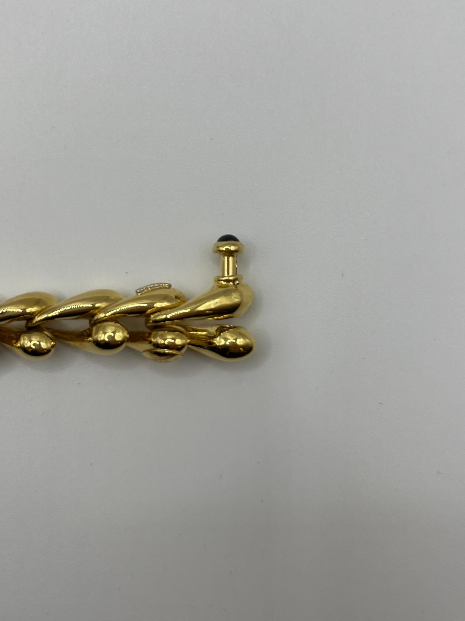 Bracciale Chiampesan in oro giallo 18 kt. con zaffiro cabochon - Edizione limita en venta 1