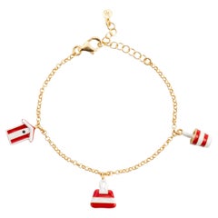 St.Barths summer charms bracelet, 925 sterling silver and enamel