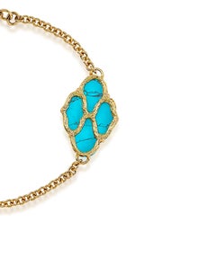 Bracelet with Turquoise Inlays on 18kt Yellow Gold - DREAMLAND* Collection