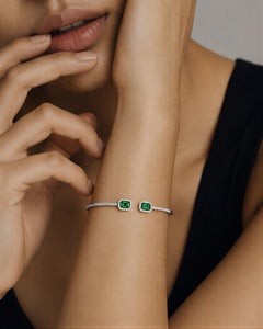 Bracelet avec Emeraudes ct 1.23, Diamants naturels ct 0.72 18Kt Fabriqué en Italie