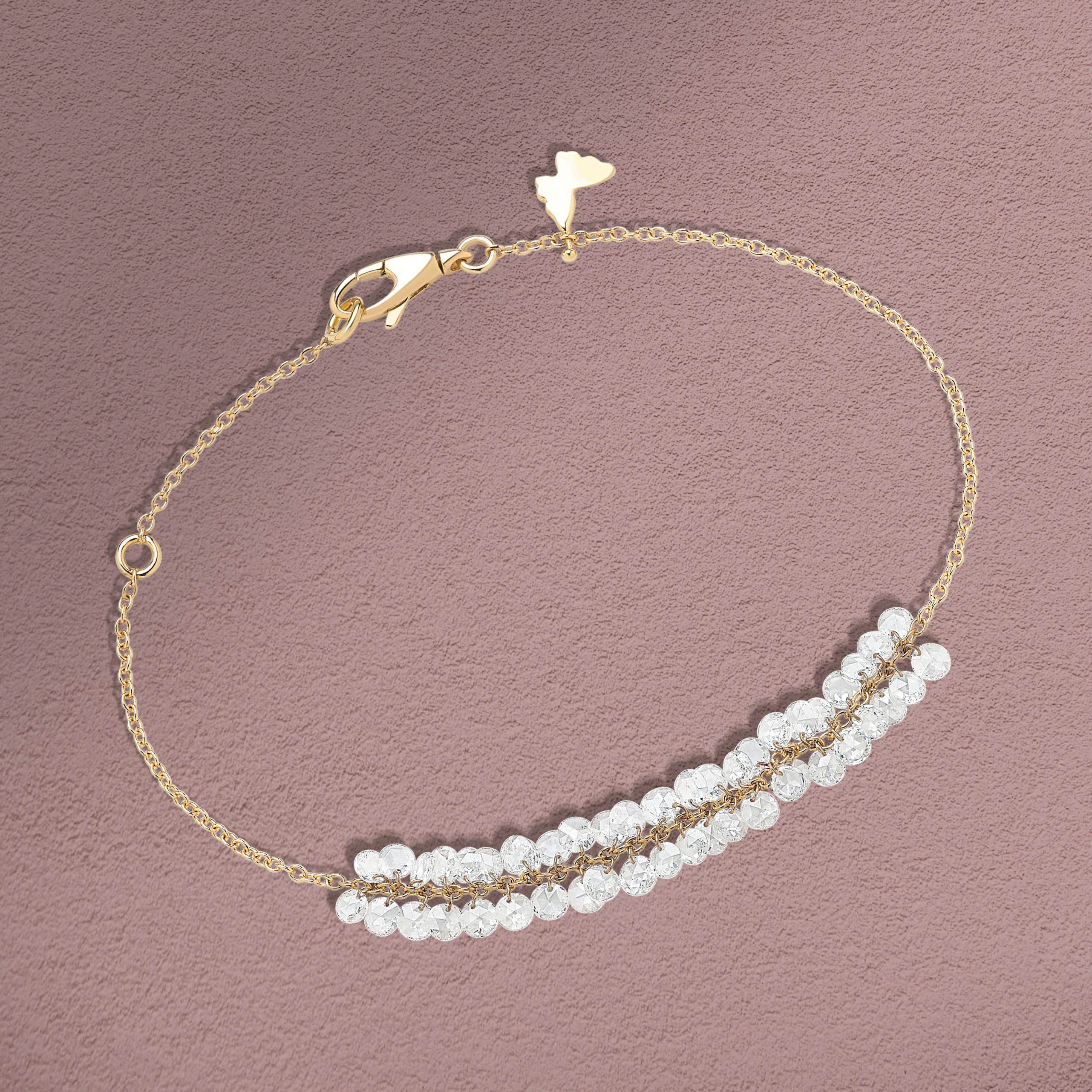 Bracelet Constellation en or jaune et diamants taillés en rose Neuf - En vente à Milano, IT