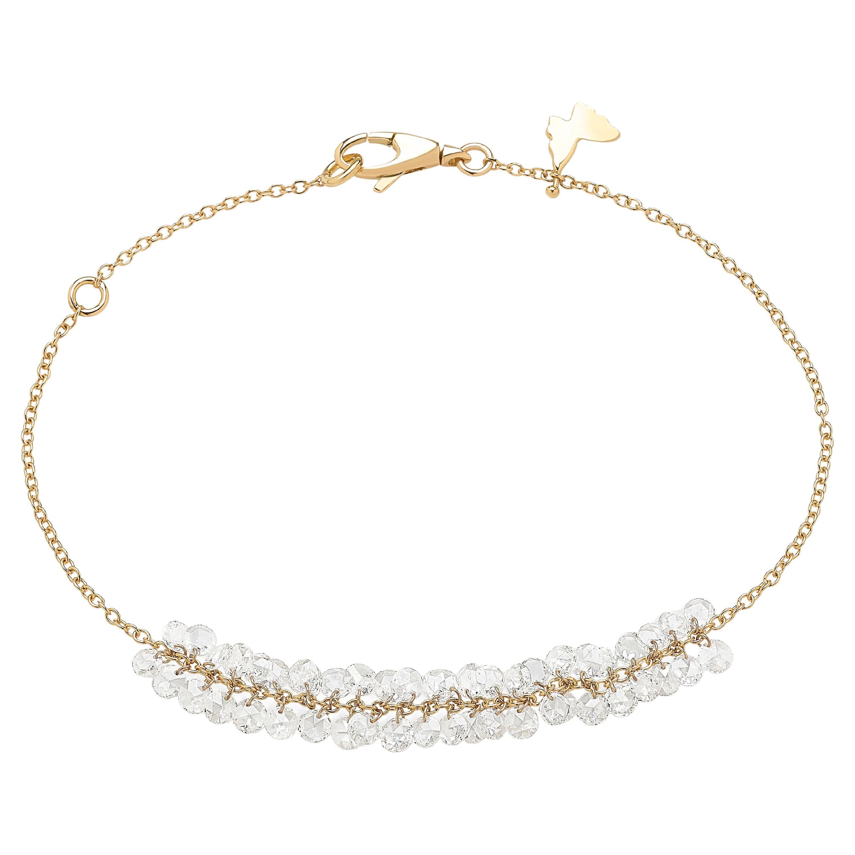Bracelet Constellation en or jaune et diamants taillés en rose